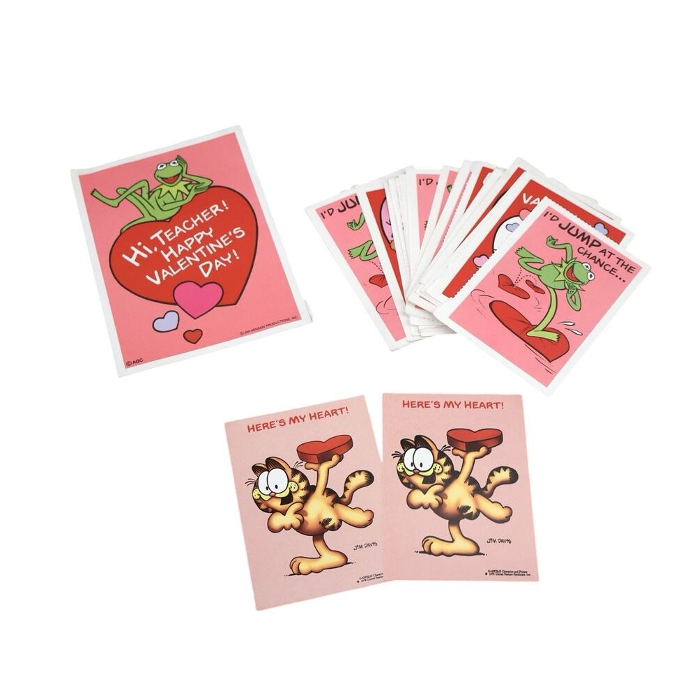 Vintage American Greetings The Muppets Kermit Garfield Valentines Cards